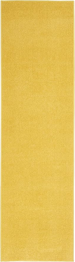 Nourison Home Nourison Essentials Yellow 2' x 6' Area Rug - Easy Clean, Non Shedding, Bed Room, Living Room, Dining Room, Kitchen (6' Runner)