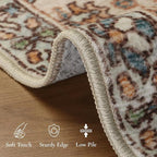 GENIMO Area Rug 2x3 Doormat, Machine Washable Low Pile Rugs, Small Retro Chenille Entryway Mat for Entrance, Hallway, Kitchen and Corridor, Beige Cream
