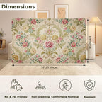Chic Vintage Rose Rug for Living Room 3x5, Low Pile Non-Slip Backing, Machine Washable Easy Fold Rug for Home, Office, Dorm Room