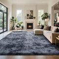 Fluffy Rug Shaggy Area Rug, Mottling Dark Grey 9x12 Area Rugs for Living Room, Large Shag Area Rugs for Bedroom Kids Room Home Decor, Upgrade Anti-Skid Rectangular Fuzzy Rugs