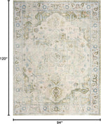 Nourison Home Astra Machine Washable Blue Green 7'10" x 10' Area Rug - Easy Clean, Non Shedding, Bed Room, Living Room, Dining Room, Kitchen (8' x 10')