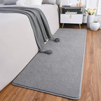 AROGAN 2x4 Feet Shag Runner Rug for Hallways, Washable Rugs with Memory Foam for Bedroom, Entryway Indoor Fluffy Throw Rug for Bedside Living Room Kids Girls Nursery Dorm Room Decor, Grey