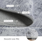 Toneed Abstract Area Rug 6x9 Modern Washable Rug Soft Non Slip Rug Low Pile for Bedroom Living Room Dining Room Grey