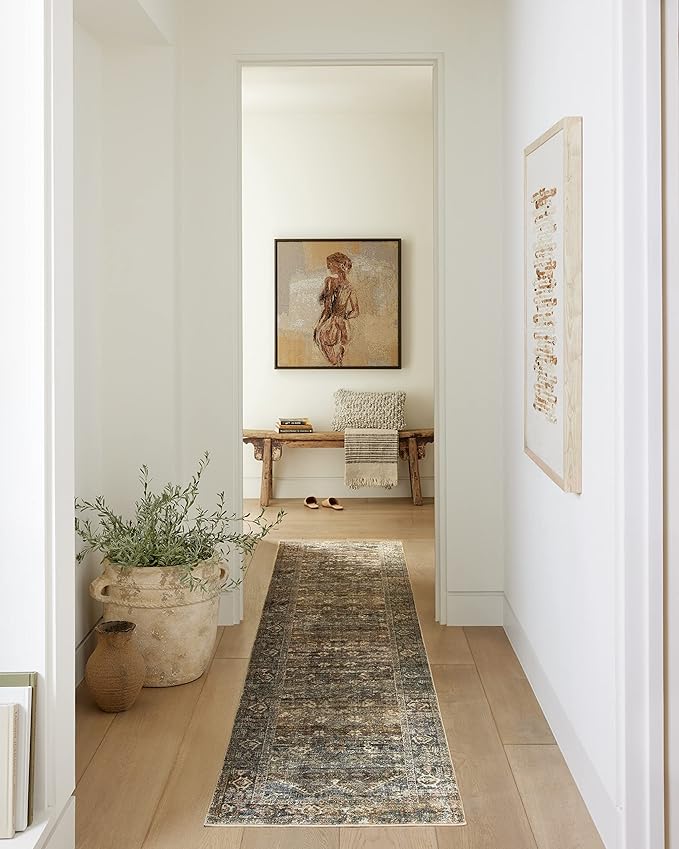 Loloi Amber Lewis Morgan Collection MOG-05 Spice/Lagoon 2'-3" x 11'-6" 38" Thick Runner Rug feat. CloudPile, Neutral, Room Décor, Vintage Inspired, Livingroom, Bedroom, Dining Area