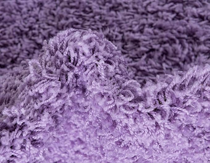 Unique Loom Solid Shag Collection Area Rug (9' x 12' 2" Rectangle Lilac)