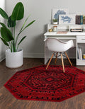 Unique Loom Tekke Collection Area Rug - Sheibani (5' Octagon, Red/ Black)