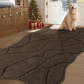 BSICPRO Large Dog Door Mat for Muddy Paws, 35x59 Absorbent Dirt Trapper Long Door Mat, Non-Slip Washable Mud Mat for Dogs, Polyester Microfiber Soft Pet Rug for Entryway, Mud Dog Paws, Patio (Latte)