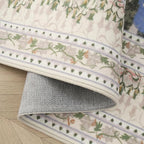 Rugcomf Area Rugs 9x12 Living Room Clearance Impressionist-Style Vintage Washable Rug Non Slip Low Pile Large Rug for Bedroom Farmhouse Dining Room Kids Playroom, Beige