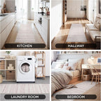 2x10 Runner Rug Machine Washable Non Slip Area Rug Distressed Neutral Moroccan Boho Rug Ultra Soft Floor Runners for Hallways for Entryway Laundry Room Kitchen, Pink