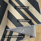 Modern Geometric Rug, Washable 6x8 Rug for Living Room, Herringbone Chevron Patterned Indoor Carpet, Modern Geometric Decor for Home, Bedroom, Soft Non Slip Thin Design FER80