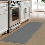 IOHOUZE Washable Runner Rug 2x6 Non Slip Runners for Hallways Entryway Runner Indoor, Kitchen Rugs Woven Cotton Floor Carpet for Kitchen Hall Entrance Bedroom, Dark Grey