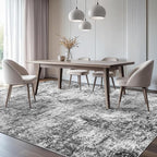 Area Rug Living Room Rugs - 10x11 Washable Large Soft Indoor Neutral Modern Abstract Low Pile Rug Carpet for Bedroom Dining Room Farmhouse Home Office - Grey
