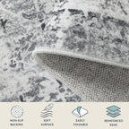 Lahome Vintage 9x12 Washable Grey Rugs for Living Room Bedroom, Boho Dining Room Rugs for Under Table, Soft Non Slip Indoor Throw Carpet for Home Office Playroom (9x12ft,Grey)