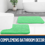 OLANLY Bathroom Rugs 24x16, Extra Soft Absorbent Chenille Bath Rugs, Rubber Backing Quick Dry, Machine Washable Bath Mats for Bathroom Floor, Tub and Shower, Home Decor Accessories, Mint Green