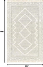 Mark&Day Wool Rugs, 9x12 Nishnabotny Cottage Light Gray Area Rug, Grey Beige Carpet for Living Room, Bedroom or Kitchen (8'10" x 12')