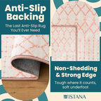 Istana 9x12 Area Rug - Pink 9 x 12 Area Rugs for Living Room - Foldable 9x12 Rugs for Bedroom/Living Room Rug - Stain Resistant Washable Rugs - Eco-Friendly Area Rugs