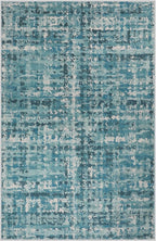 9x12 Abstract Area Rugs for Living Room, Modern Teal Blue Washable Indoor Rug for Bedroom, Thin Soft Large Non-Slip Carpet for Dining Room Home Office Farmhouse Decor
