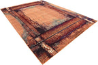 Unique Loom Estrella Collection Rustic, Distressed, Modern, Abstract Area Rug (8' 0 x 11' 0 Rectangular, Orange/Black)