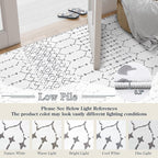 Lahome Moroccan 9x12 Washable Area Rug - Non-Slip Washable Ultra-Thin Soft Large Rug for Living Room, Modern Geometric Print Stain Resistant Carpet for Bedroom Dining Room, White