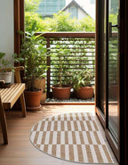 Unique Loom Outdoor Striped Collection Area Rug - Striped (3' 1" x 6' 1" Hearth Taupe/Ivory)