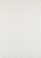 Abani Zen 8' x 10' Cream Rug – Neutral Modern Linear Pattern, Large Soft Area Rug for Living Room & Bedroom, Durable & Easy to Clean