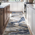 2x8 Runner Rug for Hallways Kitchen Modern Abstract Washable Runner Rug Soft Non Slip Marble Carpet Runner for Laundry Entryway Bedroom Bathroom