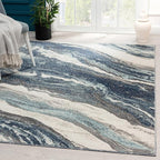 LUXE WEAVERS Lagos Collection 7983 Blue 8x10 Art Deco Area Rug