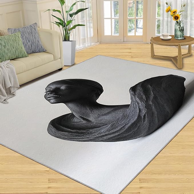 5x8 Sculpture Art Kids Rug - 3D Portrait Dining Room Rug, Female Bust Area Rugs Indoor Modern Rugs for Bedroom Hardwood Floors Teen Room