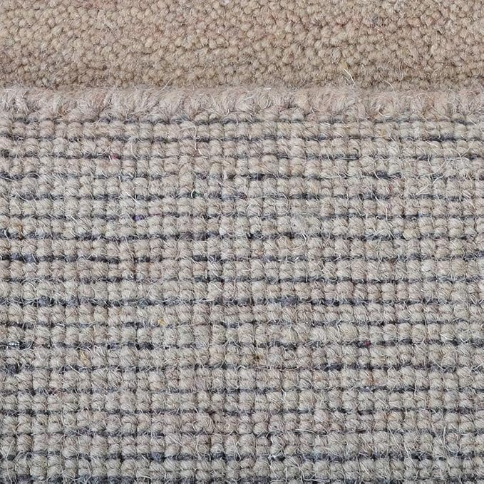 Rugsotic Carpets Hand Knotted Loom Wool ECO-Friendly Area Rugs - 2'6''x6', Runner, Beige Color, Solid Plain Design, High Pile Handmade Anti Skid Area Rugs for Living Room, Bed Room (L00111)
