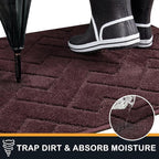 PURRUGS Dirt Trapping Door Mat 24" x 59", Non-Slip Machine Washable Entry Rug, Shoe Scraper, Dog Doormat, Super Absorbent Welcome Mat for Front & Back Door, Muddy Wet Shoes & Paws, Burgundy Red