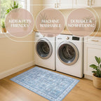 Fame Living Washable Area Rug. Modern Farmhouse. Vintage. Turkish. Bohemian. Distressed. Oriental. Traditional. Rugs for Living Room. Dining. Bedroom. Office. Entryway. Foyer. (866CBl, 2'5" x 4'9")