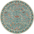 Lahome Insect Washable Round Area Rug, Soft Round Rugs 6ft Ultra-Thin Non-Slip, Boho Large Circle Carpet for Bedroom Living Room Kitchen Nursery, Green