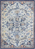 Lahome Large Area Rug 5x7 Washable Bohemian Rug for Bedroom Living Room, Medallion Non Slip Non Shedding Low Pile Printed Accent Indoor Floor Carpet for Dining Room Office Playroom, Blue Purple/Multi