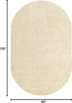 Unique Loom Solid Shag Collection Area Rug (7' 10" x 10' Oval, Pure Ivory)