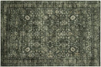 Morebes Washable Dark Green Area Rugs 6x9, Vintage Boho Large Living Room Rugs Non Slip, Distressed Soft Indoor Accent Floor Mat Throw Carpet for Nursery Kitchen Coffee Table Dining Dorm