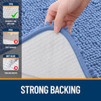 OLANLY Bathroom Rugs 36x24, Extra Soft Absorbent Chenille Bath Rugs, Rubber Backing Quick Dry, Machine Washable Bath Mats for Bathroom Floor, Tub and Shower, Home Decor Accessories, Cornflower Blue