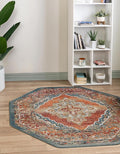 Unique Loom Isabella Collection Area Rug - Rossellini (7' 10" Octagon, Rust Red/ Beige)