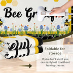 Bee Grateful Rug for Living Room 5x7, Low Pile Non-Slip Backing, Machine Washable Easy Fold Rug for Home, Office, Dorm Room