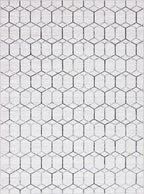 Rugs.com Lattice Trellis Collection Rug – 9' x 12' White Low-Pile Rug Perfect for Living Rooms, Large Dining Rooms, Open Floorplans