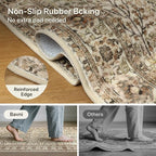 Bavni2'6''x6 Rug Runners for Hallways, Washable Runner Rug Non Slip,Vintage Floral Print Style Rugs for Bedroom-Lightweight Low Pile Carpet for Hallways Bathroom, Dark Espresso