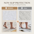 GENIMO 6x9 Area Rugs for Living Room, Machine Washable Non Slip Vintage Rugs, Low Pile Lightweight Chenille Print Rug for Bedroom, Dining Room, Home Office