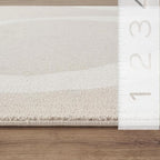 Abani Deco Collection Area Rug - Beige Modern Abstract Ribbon Design - 2' x 3' - for Living Room, Bedroom & Office