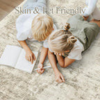 Abstract Rug 8x10 Large Living Room Rugs Neutral Modern Washable Area Rugs for Bedroom Dining Room Non-Slip Stain Resistant Foldable Thin Rug Beige Gray