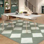 Lahome Checkered Washable 5x7 Rugs for Living Room Green Rug for Bedroom, Soft Dining Room Rugs for Under Table, Diamond Trellis Throw Carpet for Entryway Dorm Kids Playroom (5'x7',Green)