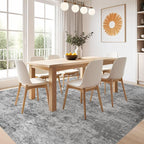 Nakagishi 8x10 Area Rugs Living Room: Washable Abstract Large Neutral Soft Rug Stain Resistant Modern Indoor Floor Non-Slip Carpet for Bedroom Nursery Kids Playroom Office Dining Room Dorm- Grey