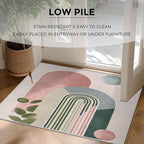 Mid Century Modern Rugs for Home Decor, 5x8 ft, Boho Abstract Geometry Area Rugs for Living Room, Soft Non Slip Washable Minimalist Arched Carpet Bedroom Decorations Dt-Ghf-19