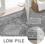 GENIMO Runner Rug 2x10 Non Slip Machine Washable Hallway Runner Rug, Low Pile Lightweight Rugs for Entryway, Hallway, Kitchen and Corridor, Vintage Grey