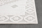 Modern Micro Loop Indoor Area Rugs for Living Room Bedroom Kitchen Geometric Trellis White 6x9 Luxury Durable Low and High Pile Non-Shedding Stain Resistant Soft Area Carpet 6 x 9