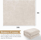 Pauwer 8x10 Washable Area Rugs for Living Room Modern Beige Solid Color Soft Fluffy Rugs for Bedroom Non Slip Boho Accent Indoor Mat Floor Carpet Cover for Kids Room Dining Room Kitchen Office
