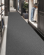 Color&Geometry Large Door Mat 3'x10' Runner Rug with Rubber Backing(Rolled-up NO Creases), Non Slip Washable Hallway Runner Rug, Carpet Runners for Hallway Living Room Bedroom, Grey